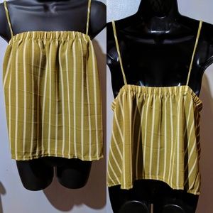 NWOT Green And White Striped Tank Top